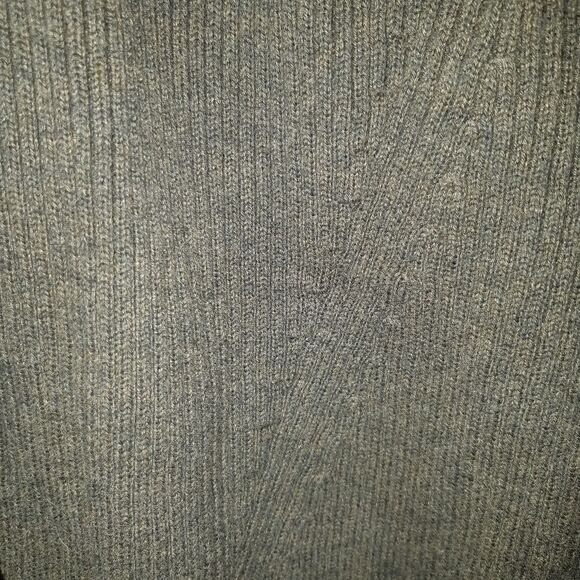 Olive Green Ribbed Shell Buttons Cardy - Picture 3 of 3